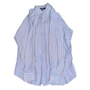 Ralph Lauren Blake Shirt Mens Large Blue Red Striped 100% Two-Ply Cotton L/S